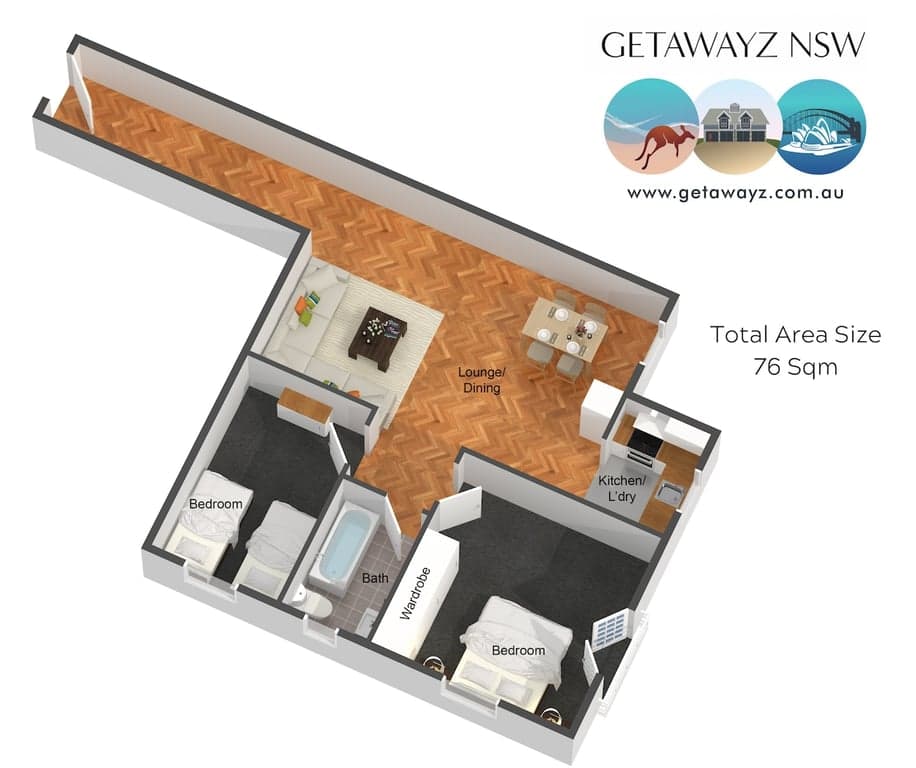 Furnished 2 Bedroom House in Potts Point